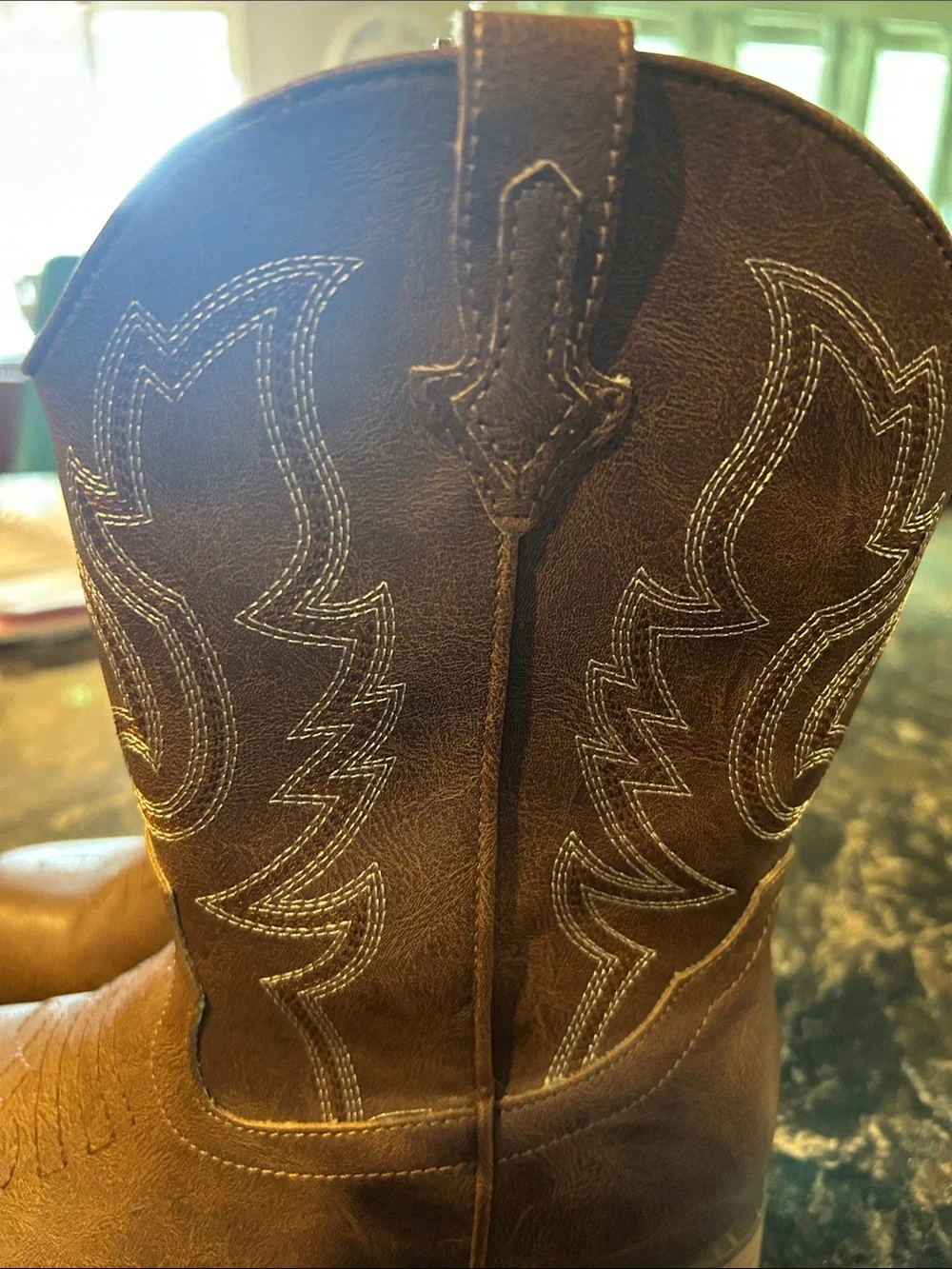 Motasha Boy’s/Girl’s Brown Western Cowboy Boots - Classic Stitch Detail